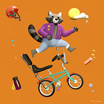 My Raccoon. 3D, Design de personagens, Modelagem 3D, Design de personagens 3D, 3D Design e Ilustração tradicional projeto de kris_poppe - 27.03.2022
