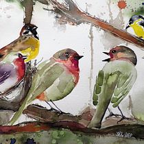 Mein Kursprojekt: Illustriere Vögel mit expressiven Aquarelltechniken. Traditional illustration, Watercolor Painting, Realistic Drawing, and Naturalistic Illustration project by Vanessa - 03.27.2022
