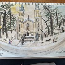 My project for course: Urban Sketching: Express Your World in a New Perspective. Un projet de Illustration traditionnelle, Esquisse , Dessin, Aquarelle, Illustration architecturale , et Carnet de croquis de Annabel Townsend - 28.03.2022