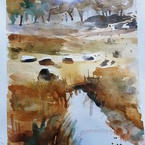 Il mio progetto del corso Paesaggi naturali ad acquerello. Arts, Crafts, Fiber Arts, Needle Felting, Textile Design, Traditional illustration, and Painting project by Milena Carli - 03.29.2022