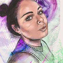 Mi Proyecto del curso: Retrato ilustrado con Procreate. Ilustração tradicional, Ilustração vetorial, Ilustração digital, e Desenho de retrato projeto de andreagotto23 - 29.03.2022