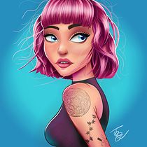 Projeto de ilustração e pintura digital finalizado.. Projekt z dziedziny Trad, c, jna ilustracja, Ilustracja c, frowa, R, sunek c i frow użytkownika Jorge Luiz - 28.03.2022
