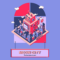 Mi Proyecto del curso: MEOW-CITY. Un progetto di Graphic design, Illustrazione vettoriale, Illustrazione digitale, Design di poster , Illustrazione tradizionale e Character design di María Guadalupe Zamorano Pérez - 29.03.2022