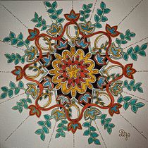 Mon projet du cours : Initiation aux Arts de l'Islam : créez des motifs biomorphiques. Painting, Pattern Design, Drawing, Watercolor Painting & Ink Illustration project by Christine Belin-Munier - 03.30.2022