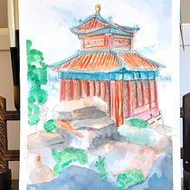 My project for course: Architectural Sketching with Watercolor and Ink. Sketching, Drawing, Watercolor Painting, Architectural Illustration, Sketchbook & Ink Illustration project by Megan Renteria - 03.29.2022