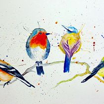 My project for course: Artistic Watercolor Techniques for Illustrating Birds. Traditional illustration, Watercolor Painting, Realistic Drawing, and Naturalistic Illustration project by Emma Henderson - 03.30.2022