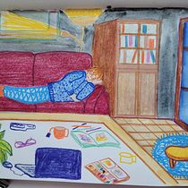 Mon projet du cours : Carnet de croquis pour explorer votre style de dessin. Un proyecto de Ilustración tradicional, Creatividad, Dibujo, Pintura a la acuarela, Sketchbook y Pintura gouache de Fabienne Wohrel - 31.03.2022