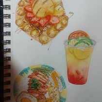 My project for course:  Flavorful Food Illustration with Watercolor. Projekt z dziedziny Trad, c, jna ilustracja,  Sztuki piękne,  Malarstwo i Malowanie akwarelą użytkownika Ngoc Quynh Nhu Nguyen - 02.04.2022
