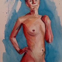Il mio progetto del corso: Figura umana ad acquerello. Un progetto di Illustrazione tradizionale, Belle arti, Pittura, Pittura ad acquerello, Disegno realistico e Disegno anatomico di benellialessia - 02.04.2022