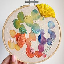 My final project for course: Embroidery and Watercolor Basic Techniques. Painting, Watercolor Painting, Embroider, and Textile Design project by paulajrmc - 03.18.2022