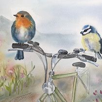 les oiseaux. Traditional illustration, Watercolor Painting, Realistic Drawing, Naturalistic Illustration, Painting, and Drawing project by Peace Elaine - 02.04.2021