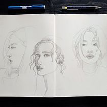 Mi Proyecto del curso: Sketchbook de retrato: explora el rostro humano. Sketching, Drawing, Portrait Drawing, Artistic Drawing, and Sketchbook project by Rocio Hervas S. - 04.04.2022