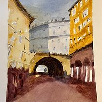 Mon projet du cours : Représentation architecturale à l'aquarelle. Un projet de Illustration traditionnelle, Esquisse , Dessin, Aquarelle, Illustration architecturale , et Carnet de croquis de amgrandjean - 04.04.2022