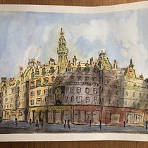 Charing Cross Mansions, Glasgow: Architectural Sketching with Watercolor and Ink. Drawing, Watercolor Painting, Architectural Illustration, and Sketchbook project by Steve Mitchell - 04.04.2022