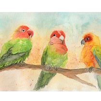 Loros valencianos. Traditional illustration, Watercolor Painting, Realistic Drawing, and Naturalistic Illustration project by Isabella Torrealba - 04.04.2022
