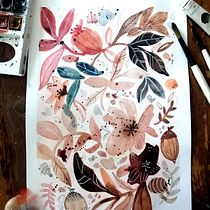 Il mio progetto del corso: Acquerelli floreali: entra in sintonia con la natura. Ilustração tradicional, Pintura, Pintura em aquarela e Ilustração botânica projeto de Elena - 05.04.2022