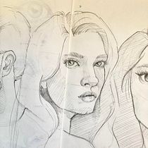 Carmen's Doodle Traffic Style Portraits. Sketching, Drawing, Portrait Drawing, Artistic Drawing, and Sketchbook project by Carmen Cumming - 03.30.2022