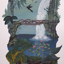 Mijn project van de cursus: Fantasielandschappen schilderen met gouache. Projekt z dziedziny Trad, c, jna ilustracja,  Malarstwo i Malowanie gwaszami użytkownika femkestruijs - 05.04.2022