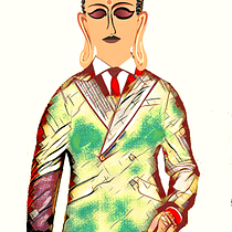 Brainy Buddha in a suit: Vibrant Character Design with the Colors of Inclusivity. Traditional illustration, Character Design, Vector Illustration, Digital Illustration, and Digital Drawing project by nikbearbrown - 04.06.2022