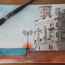 My project for course: Architectural Sketching with Watercolor and Ink. Sketching, Drawing, Watercolor Painting, Architectural Illustration, Sketchbook & Ink Illustration project by amandinepionneau - 04.06.2022
