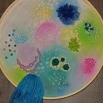 Mon projet du cours : Techniques élémentaires de broderie et d’aquarelle. Painting, Watercolor Painting, Embroider, and Textile Design project by Claudi Rog - 04.06.2022