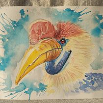 Mi Proyecto del curso: Acuarela artística para ilustración de aves. Traditional illustration, Watercolor Painting, Realistic Drawing, and Naturalistic Illustration project by artekinari - 04.07.2022