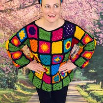 Mój projekt z kursu:  Zrób na szydełku sweter w kwadraty. Fashion Design, Fiber Arts, DIY, Crochet, and Textile Design project by Miłka Skalska - 04.07.2022