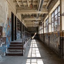 Urbex and Wolf. Photograph, Photograph, Post-production, VFX, Photo Retouching, Fine-Art Photograph, Photographic Composition, and Photomontage project by Silvia Pillone - 04.07.2022