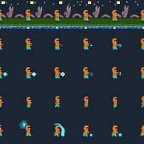 Mi Proyecto del curso: Personaje principal VideoJuego. Character Animation, Video Games, Pixel Art, and Game Development project by danielbuitragosantana - 04.04.2022