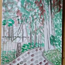 Meu projeto do curso: Criação de paisagem contemporânea em aquarela. Projekt z dziedziny  Sztuki piękne i Malowanie akwarelą użytkownika Camila Reis - 08.04.2022