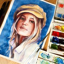 My project for course: Artistic Portrait with Watercolors. Fine Arts, Painting, Watercolor Painting, and Portrait Drawing project by lenni777 - 04.08.2022