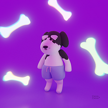 Zulu. Perrito 3D Ein Projekt aus dem Bereich Traditionelle Illustration, Design von Figuren, Digitale Illustration und 3-D-Modellierung von Dennise Sv - 09.04.2022