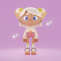 Meu projeto do curso: Criação de personagens Kawaii em 3D com Blender. Een project van Traditionele illustratie, Ontwerp van personages, Digitale illustratie,  3D-modellering y Manga van Luana Matos - 09.04.2022