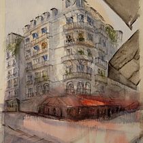 My project for course: Architectural Sketching with Watercolor and Ink. Sketching, Drawing, Watercolor Painting, Architectural Illustration, Sketchbook & Ink Illustration project by alorente22 - 04.09.2022