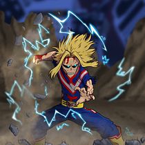 Pintura digital para personajes. All Might. Traditional illustration, Character Design, and Digital Illustration project by Manu García - 04.09.2022