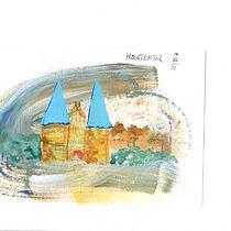 Mein Kursprojekt: Moderne Urban Sketching-Techniken in Mixed Media Ein Projekt aus dem Bereich Traditionelle Illustration, Malerei, Architektonische Illustration und Illustration mit Tinte von Anne - 09.04.2022