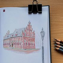 My project for course: Doesburg (NL). Traditional illustration, Fine Arts, Sketching, Pencil Drawing, Drawing, Artistic Drawing, and Sketchbook project by ute.oberreiter - 04.09.2022