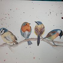 Mon projet du cours : Techniques artistiques d'aquarelle pour illustrer les oiseaux. Traditional illustration, Watercolor Painting, Realistic Drawing, and Naturalistic Illustration project by nat.sciandra - 04.10.2022