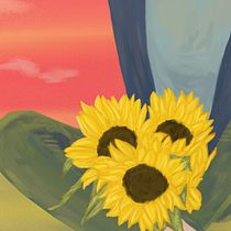 Sunflowers/Girasoles - Retratos pictóricos con técnicas digitales. Ilustração digital, Desenho de retrato, e Pintura digital projeto de Sara Azurdia - 07.04.2022
