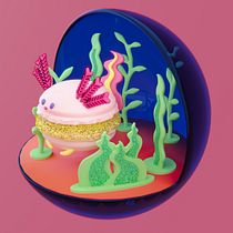 Axolotl Macaron   Ein Projekt aus dem Bereich Traditionelle Illustration, Design von Figuren, Digitale Illustration, 3-D-Modellierung und Manga von YOLO - 11.04.2022