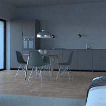 Mi Proyecto del curso: Visualización arquitectónica con V-Ray para SketchUp. Un proyecto de Arquitectura, Arquitectura interior, Arquitectura digital y Visualización arquitectónica de Felicitas Frias - 20.04.2022