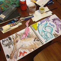 Mi Proyecto del curso: Técnicas de ilustración para desbloquear tu creatividad. Projekt z dziedziny Design, Trad, c, jna ilustracja,  Sztuki piękne,  Malarstwo, Kreat, wność, Kreat, wne zabaw, z dziećmi i Sketchbook użytkownika Ana Trigo Siles - 12.04.2022