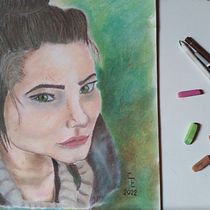 Mi Proyecto del curso: Retrato realista al pastel tiza. Traditional illustration, Fine Arts, Drawing, Portrait Drawing, and Realistic Drawing project by Eliza Salas - 04.14.2022