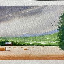 Mijn project van de cursus: Aquarellandschappen: experimentele tools en technieken. Projekt z dziedziny  Sztuki piękne,  Malarstwo i Malowanie akwarelą użytkownika whiterab - 15.04.2022