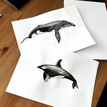 Mein Kursprojekt: Techniken der naturalistischen Illustration: Wale in Aquarell. Un progetto di Illustrazione tradizionale, Design di poster , Illustrazione digitale e Manga di Sabrina - 17.04.1989