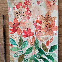 My project for course: Artistic Floral Watercolor: Connect with Nature. Ilustração tradicional, Pintura, Pintura em aquarela e Ilustração botânica projeto de tamara.gon17 - 13.04.2022