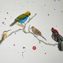 Meu projeto do curso: Técnicas expressivas de aquarela para ilustração de pássaros. Traditional illustration, Watercolor Painting, Realistic Drawing, and Naturalistic Illustration project by Maraísa Resende Braga - 06.13.2022