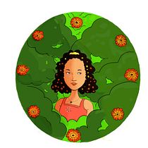Meu projeto do curso: Retrato ilustrado com elementos botânicos. Traditional illustration, Digital Illustration, Botanical Illustration, and Digital Drawing project by Ana Clara Rocha Fuzari - 04.18.2022