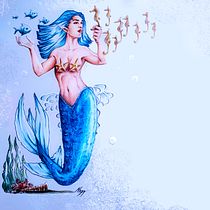Il mio progetto del corso: sirena con pastelli e matite colorate. Un progetto di Illustrazione tradizionale, Belle arti, Disegno a matita, Disegno, Disegno di ritratti, Disegno realistico e Disegno artistico di Nora - 10.04.2022