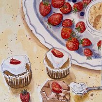Mon projet du cours :  Illustration culinaire savoureuse à l'aquarelle. Un proyecto de Ilustración tradicional, Bellas Artes, Pintura y Pintura a la acuarela de Francine Calestagne - 01.05.2022